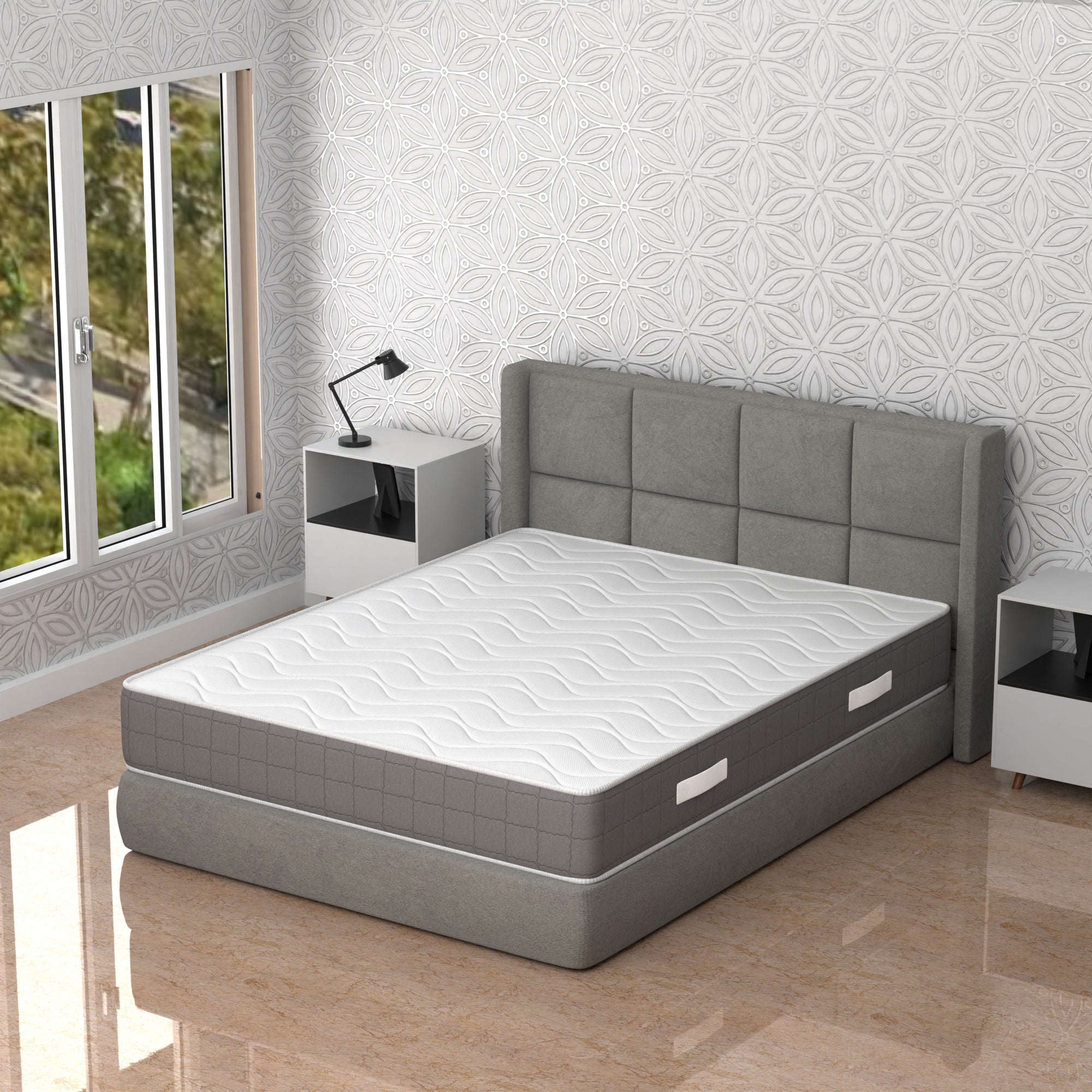 Materasso SOLE - Memory Foam, Waterfoam Ergonomico, Traspirante, Made in Italy, Zone di Portanza Differenziate, Alto 20 cm.