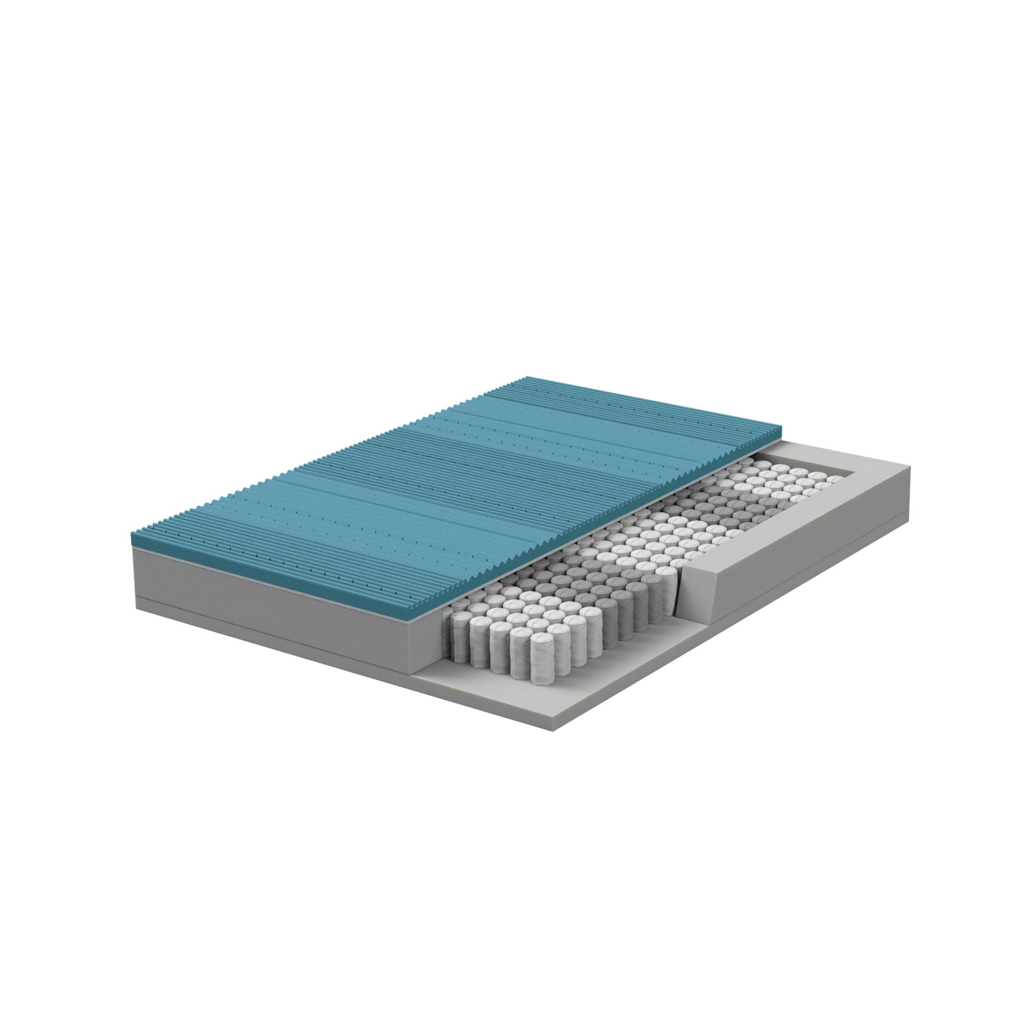 Materasso TETI - Molle Indipendenti Insacchettate, Memory Foam, Ergonomico, Made in Italy, Zone Portanza Differenziate, Alto 30 cm.