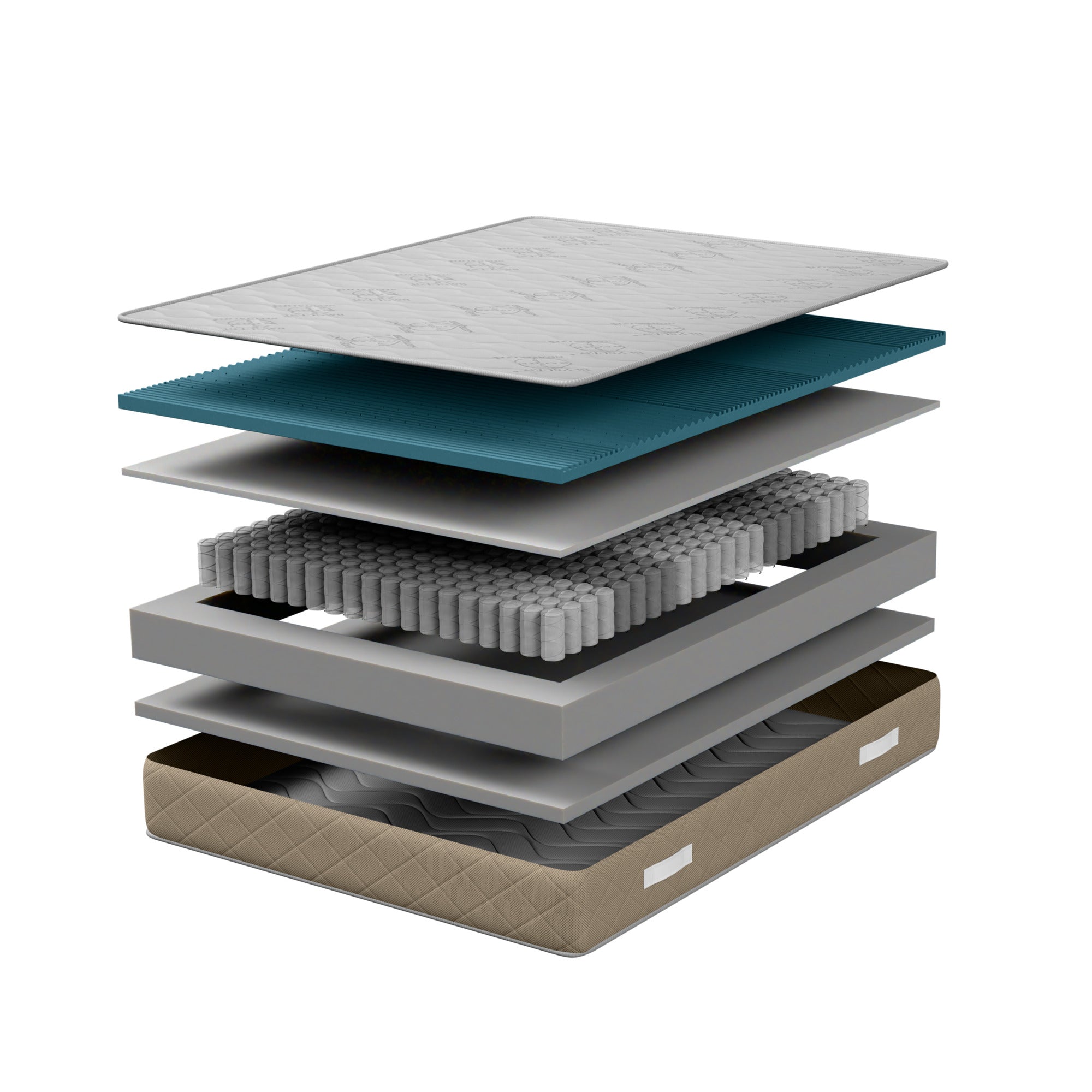 Materasso TETI - Molle Indipendenti Insacchettate, Memory Foam, Ergonomico, Made in Italy, Zone Portanza Differenziate, Alto 30 cm.