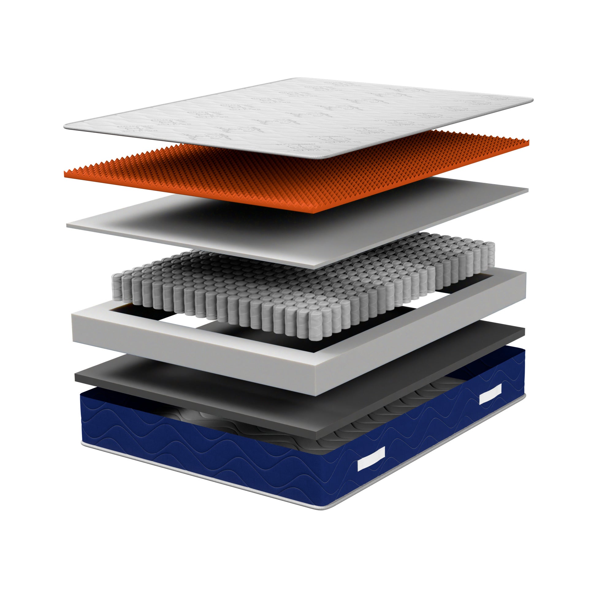 Materasso CALE - Molle Indipendenti Insacchettate, Memory Foam Gel, Ergonomico, Made in Italy, Zone Portanza Differenziate, Alto 26 cm.