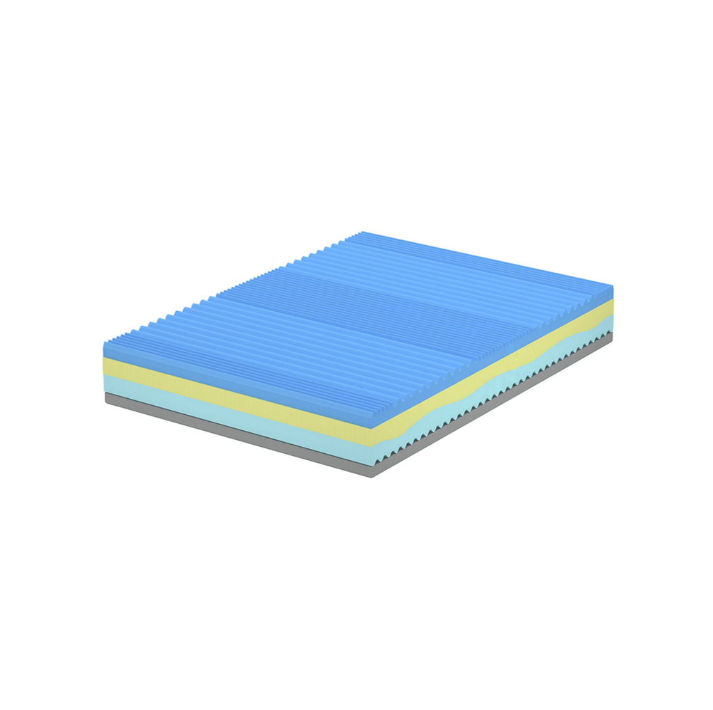 Materasso NETTUNO - Memory Foam, Waterfoam Polifoam, Ergonomico,Traspirante, Made in Italy, Zone di Portanza Differenziate, Alto 25 cm.